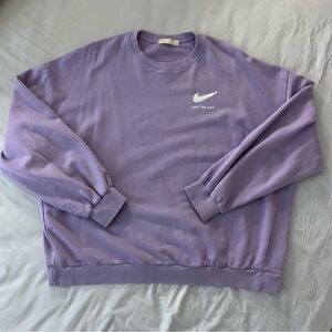 Just do not purple crew sweatshirt oversized